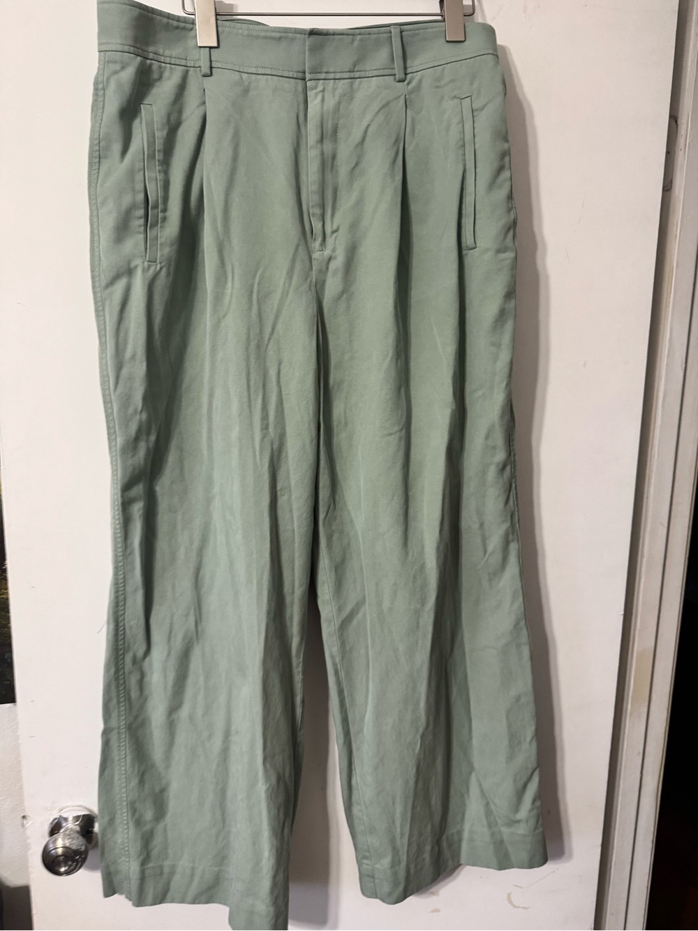 Everlane Mint Green Wide Leg Trousers